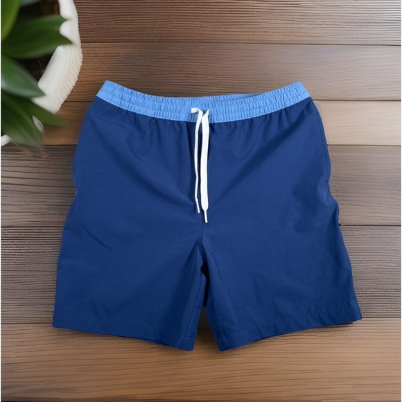 Chubbies Youth Swim Trunks Size L 14/16 Blue Geometric Drawstring Shorts - Picture 1 of 7